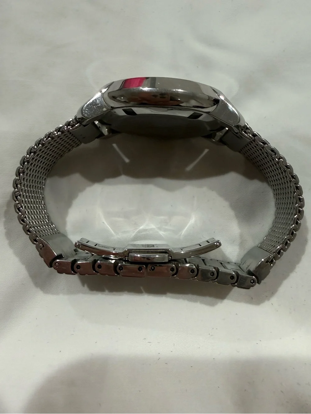 Movado Silver Mesh Bracelet Watch with White Dial (Model 3600260)